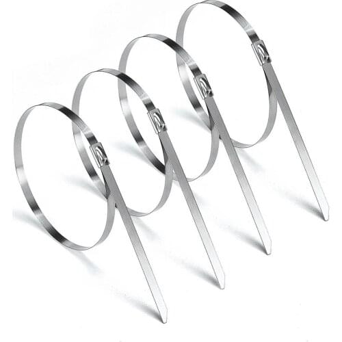 100PCS Multi-Purpose Locking Cable Metal Zip Ties Stainless Steel Cable twist Ties Locking Metal Zip-Exhaust Wrap Coated