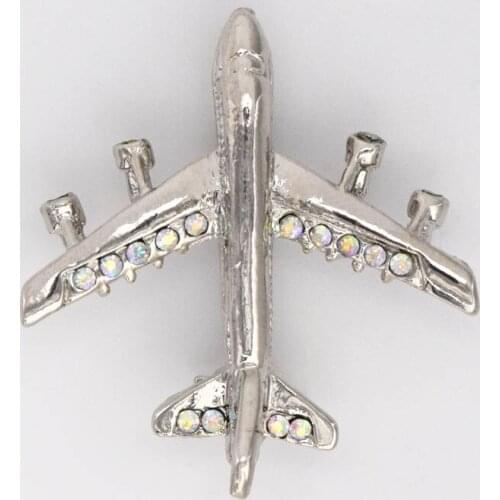 12pcs/lot Wholesale Clear AB Rhinestone aeroplane Pin brooches C102523 F