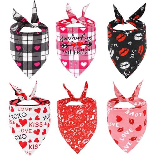 2021 Valentines Day present Dog Bandana Scarf Large Pet Dog Accessories Washable Dog Bib Cat