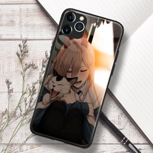 Power Chainsaw Man Manga Anime Soft TPU Glass Phone Case for IPhone SE 6s 7 8 Plus X Xr Xs 11 12 Mini Pro Max Samsung redmi