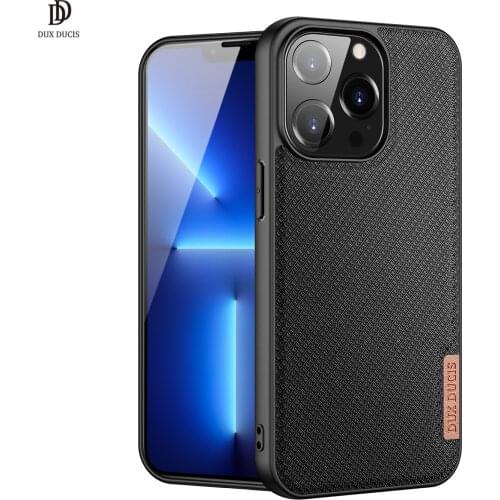 Case For iPhone 13 Pro 6.1'' DUX DUCIS Fino Series Woven Fabric Back Case Protecting Case Support Wireless Charging Supper