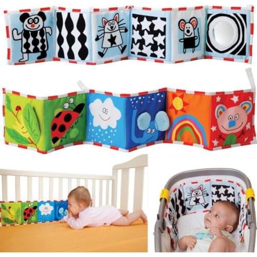 Babys double-sided black and white color bed book, bed decoration color cognitive bag book