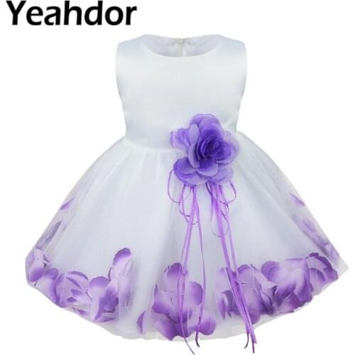 Infant Baby Toddler Girls Flower Petals Tulle Flower Girls Dress Party Dress for Wedding Party Formal Pageant Easter 3-24 Months