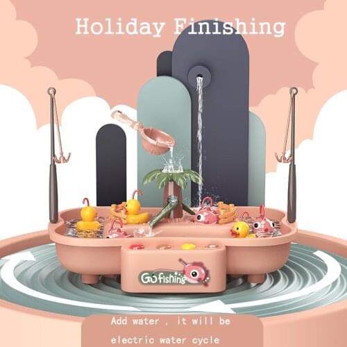 Electric Fishing Toys For Kids Rotating Fish Duck Game Morandi Parent-Child Interactive Table Games Hand-Eye Coordination Toys