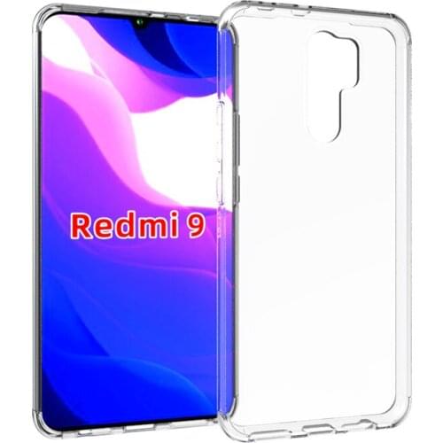 Glossy Clear Transparent Case for Redmi 9 Soft TPU Cover Redmi9 Skin Protector