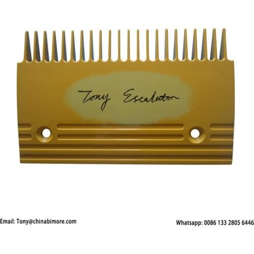 TOPC003 Esclator ABS Comb Plate L205mm W130mm Hole Space 145mm CENTER 22Teeth Yellow Plastic