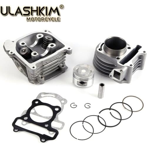 GY6 50 80 100 cc 137 QMA QMB 139 4T CYLINDER kit Head Rollers Rings Assemly with 64 mm valve Pistion