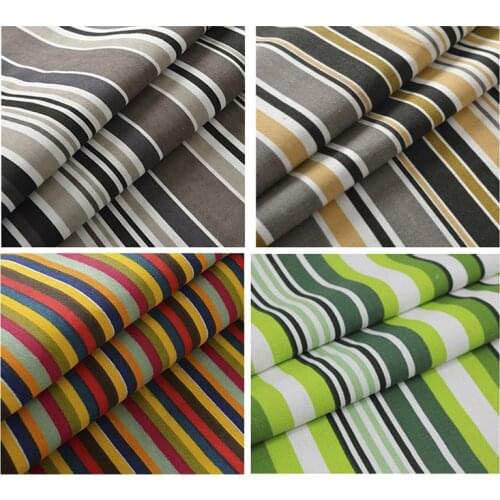 Cotton canvas fabric cotton striped fabric curtain fabric Tablecloth fabric