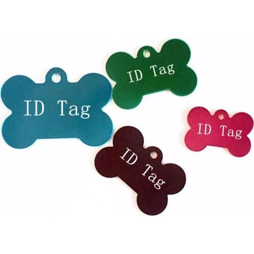 500pcs Aluminum Alloy Pet ID Tag Bone Shape Double Sided Custom Engraved Dog Cat Pet Name Phone Number ID Tag Charm ZA1554