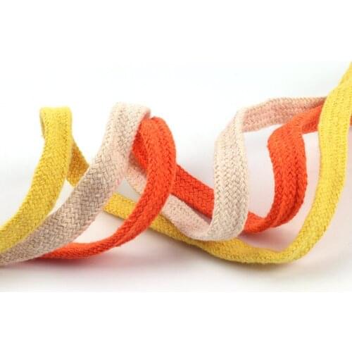 Cotton flat double-layer color braided binding rope waist rope sweater drawstringrope hat rope baby tether diy