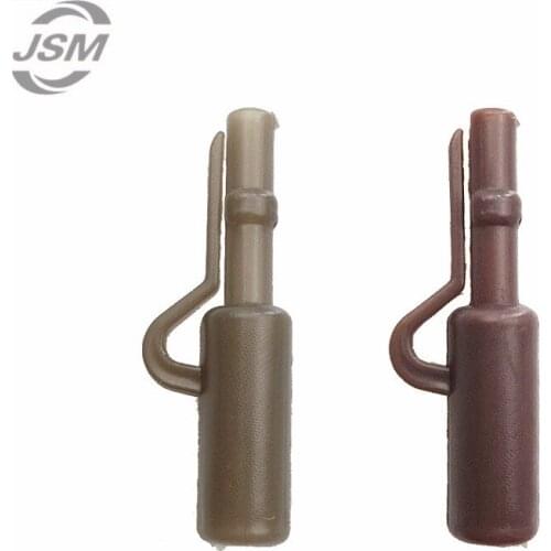 JSM 100pcs 2.4cm Safety Lead Clips Brown Coffee ABS Plastic Carp Rigs Connector Carp Fishing Accessories Tackle