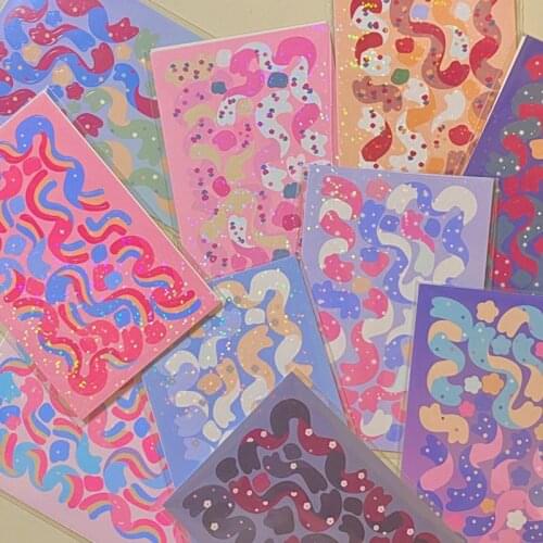 Kawaii Laser Ribbon Sticker DIY Scrapbooking Diary Happy Plan Gift Star Card Decorativestar Stickers