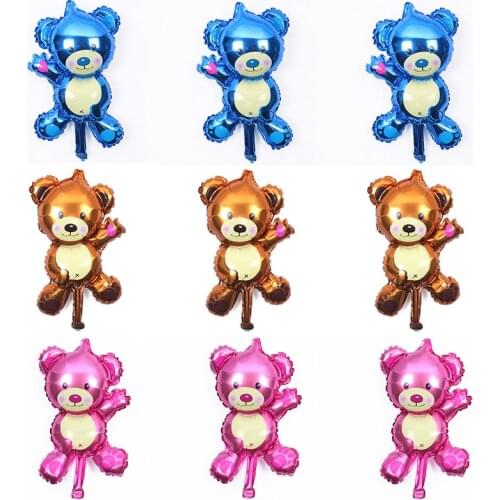 3pcs Bear Aluminium Foil baby boy girl Balloon Wedding Gift Decoration Kids 100 Days Birthday Party Toy Bear Aluminium Foil Ball