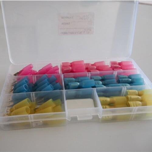 100 Pcs Heat Shrink Spade Connectors Female and Male Terminals Insulated Quick Disconnect Wire Connectors Connectors Kit