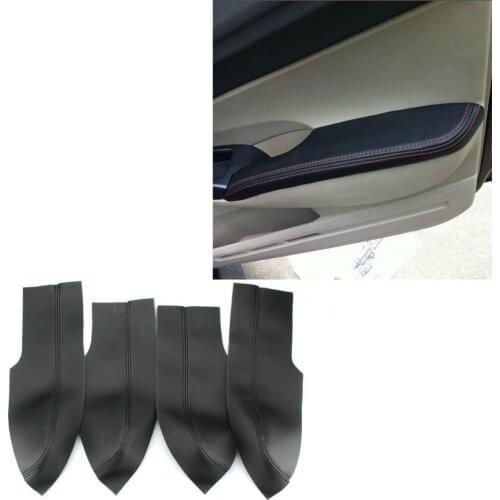 TAIHONGYU Black 4PCS Leather Car Auto Door Panels Console Armrest Covers Fit For Honda Civic Sedan 2006-2011 2007 2008 2009 2010