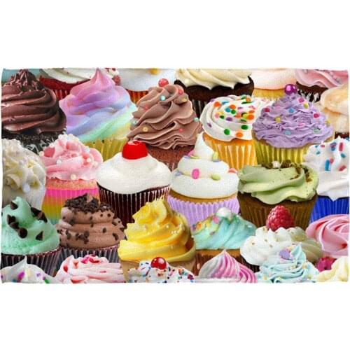 Lovely Colorful Cupcakes Beach Travel Towels Cute Microfiber Cupcake Kitchen Face Shower Towel for Kid Girl Hair 70X