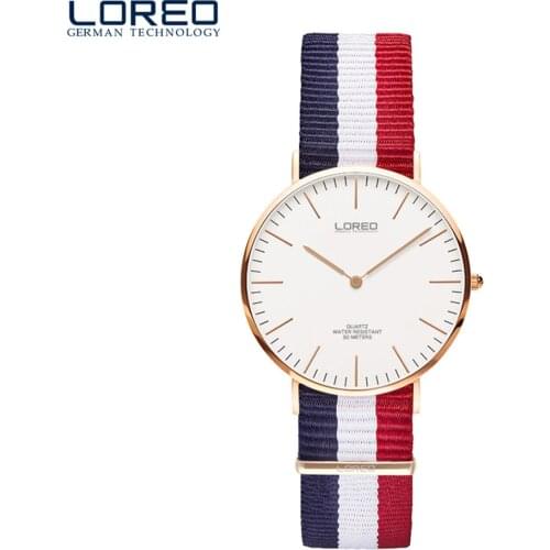 LEREO New Fashion Minimalist Quartz Watches Womens Ultra Thin Nylon Watchband Luxury Brand Simple Ladies Sapphire Clock 5106G