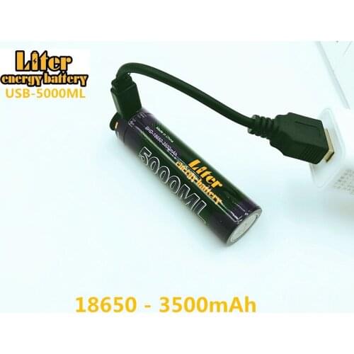 Liter energy battery USB 3.7V 18650 3500mAh Li-ion USB 5000ML Rechargeable Battery LED Indicator Light DC-Charging +USB wire