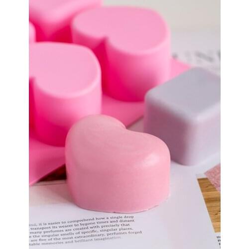 Love Heart Shape Mini Cube Mousse Cake Square Silicone Mold Dessert Baking Handmade Soap Candle Making DIY Tools