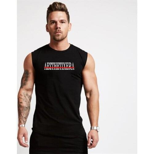 New Mens Brand Fashion Bodybuilding Stringer Tank Top Gyms Casual Shirt Fitness Tank Top Men Gyms Training Running Cotton Vest