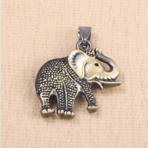 10pcs Fashion High Quality Retro Cute Elephant Lucky Pendant Mens and Womens Animal Pendants Jewelry Wholesale Used as Necklac