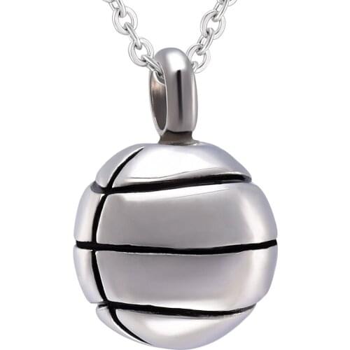 IJD8113 Memorial Basketball Cremation Men`s Necklace Keepsake Ashes Holder Funeral Locekt Pendant Stainless Steel Jewelry Urn
