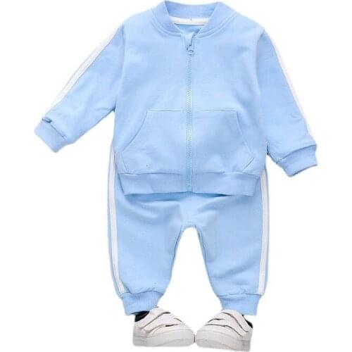 New Spring Autumn Baby Boys Girls Clothes Children Sports Cotton Jacket Pants 2Pcs/Sets Toddler Casual Outfits Kids Tracksuits