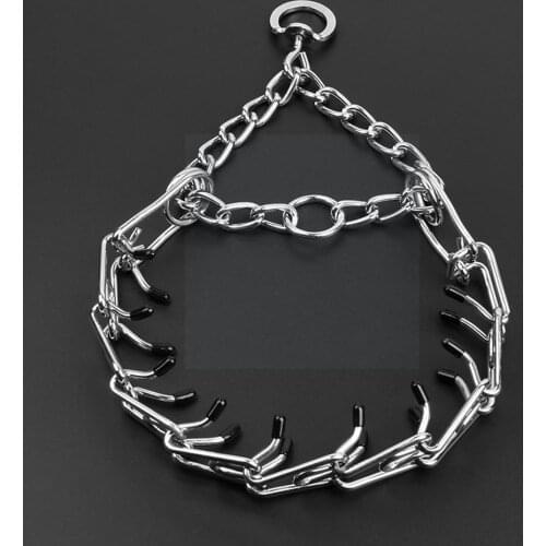 New Metal Steel Chain Dog Training Prong Pinch Adjustable Collar Spike Necklace Pet Supplies Dog Choke R9q5
