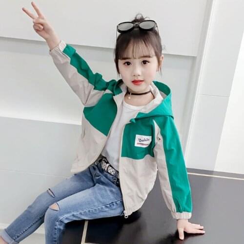 Boys Girls spring Jacket Kids Clothing Baby Girls Boys Coat letter Print Patchwork Jacket Autumn Boy Outerwear Children Clothes