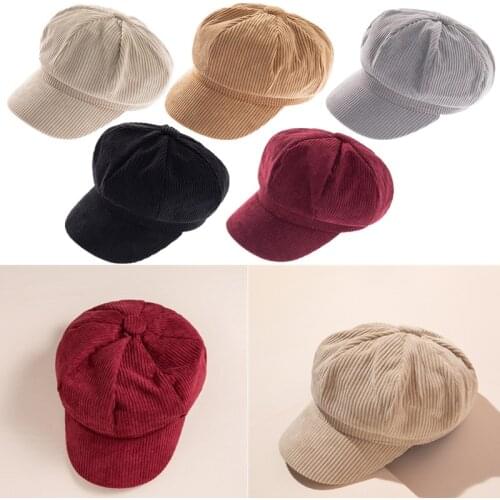 XXFE Kids Corduroy Hat Boys Girls Fashion Newsboy Infant Toddler Child Youth Beret Hat Pure Color Spring Autumn Winter