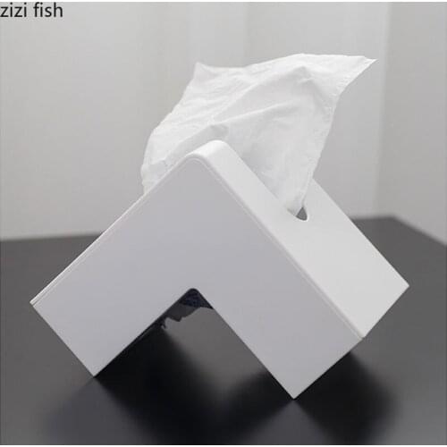 Simplicity Removable Tissue Box Creativity Right Angle Tissue Boxes Dinner Table Plastic Napkin Holder Paper Towel Organizer Box
