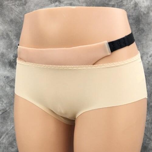 Lifelike Fake Vulva Silicone Vagina Abalone Type Vagina Thong Shemale Crossdresser Vagina T String With Catheter device