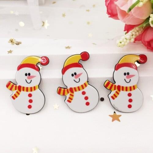 Cute Colorful Christmas Hat Snowman Flat Back Acrylic Sheet Miniature Pattern Scrapbook Christmas Decor DIY Craft Supplie SF794