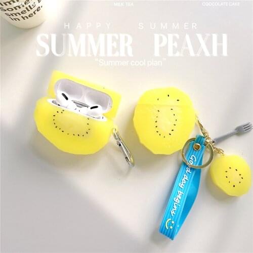 Cute Wireless Bluetooth Earphone Case for Airpods pro 1 2 Cases 3D Kiwi fruit soft Silicone headset Headphone Protector Cover