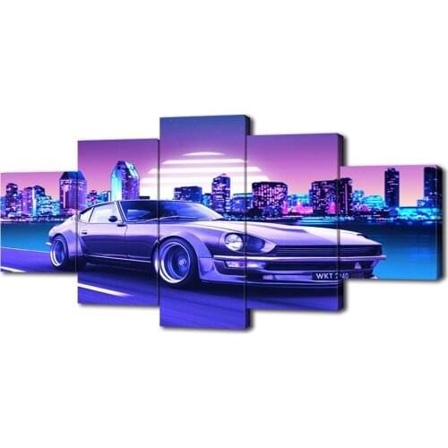 Modern Canvas Painting Fairlady Sunset Drive Poster Film Posters and Prints Wall Art Picture for Living Room Decor with Frame