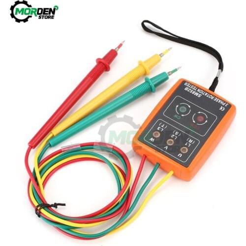 60V~600V AC Voltage Tester SM852B 3 Phase Rotation Tester Digital Phase Indicator Detector LED Buzzer Phase Sequence Meter