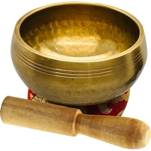Tibetan Singing Bowl Set with New Dual-End Striker&Cushion for Meditation Yoga Healing Mindfulness Heart Peace