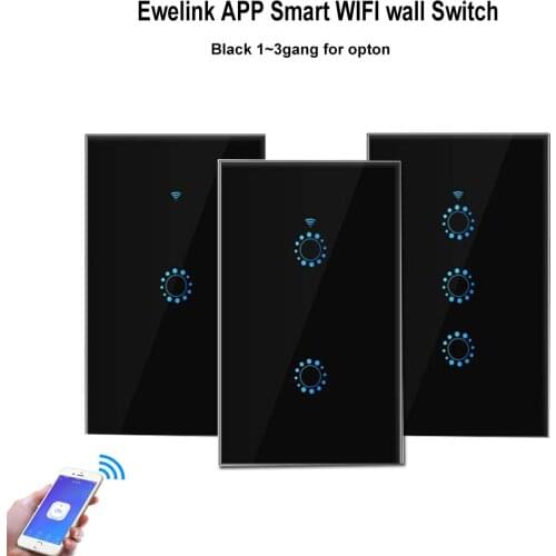 Ewelink APP Smart WiFi Touch Wall Light Switch US 1/2/3 Gang Wireless remote control timer Switch Work with Alexa Google Home