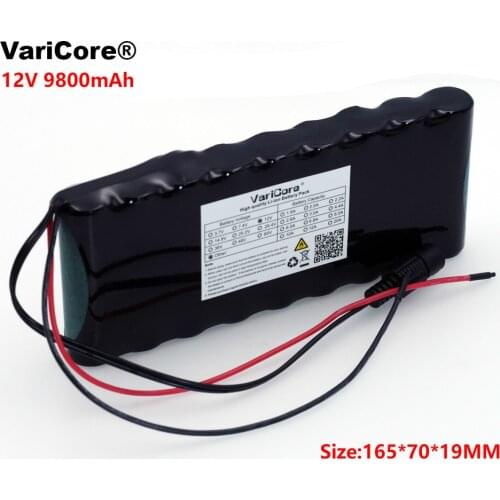 VariCore 12 v 9.8Ah 9800mAh 18650 Rechargeable Battery 12.6V BMS Protection Board CCTV Monitor battery DC 5.5*2.1mm