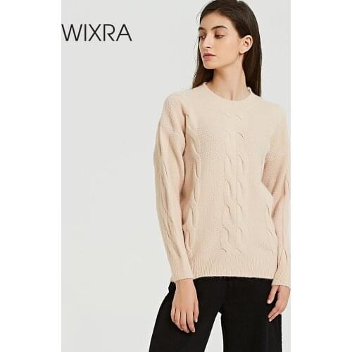 Wixra Womens Sweaters 2019 Autumn Winter Tops O Neck Women Soft Warm Pullover Jumper New-coming Knitted Sweater