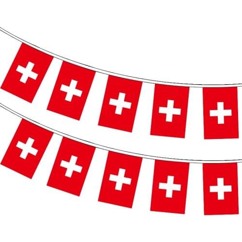 Xvggdg 30pcs/set Switzerland bunting flags Pennant String Banner swiss Flag Buntings Festival Party Holiday