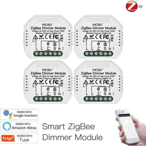 1/2 Gang Zibgee 3.0 DIY Mini WiFi Smart Light Dimmer Switch Module Smart Life Tuya Remote Control Work With Alexa Google Home