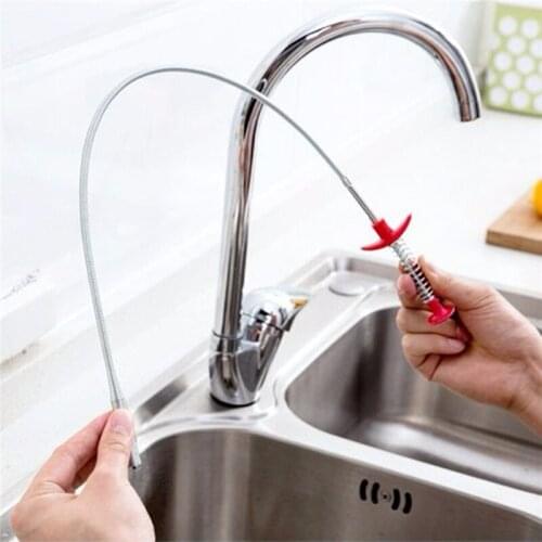 1Pcs Drain Unblocker Stick Snake Pipeline Dredge Tool Cleaner Hair Remover Brush Tool For Bathroom Unclog Sink Kitchen Basin Tub