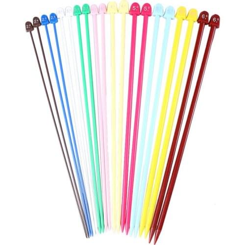 10Pairs 25cm Long Plastic Knitting Tools Sweater Needles Sweater Crochet Straight Single Pointed Knitting Needles Crochet Clothe