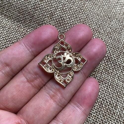 12pcs Buddha Lotus Pendant Charms Women Jewelry DIY Necklace Bracelet Key Chain Aesthetic Accessories Jewelry Making Supplies