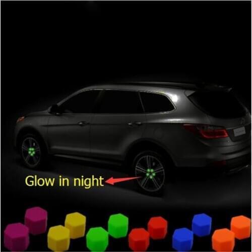 20pcs/set Luminous 19mm Car Silica Bolt Caps Wheel Screw Nuts Covers Protective Hub Protector 5 Color Cars Accessories