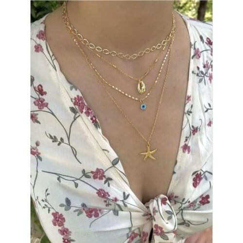 4 Pcs Combination Sea Shell Necklace Gold. Great product for summer. does not darken. top seller