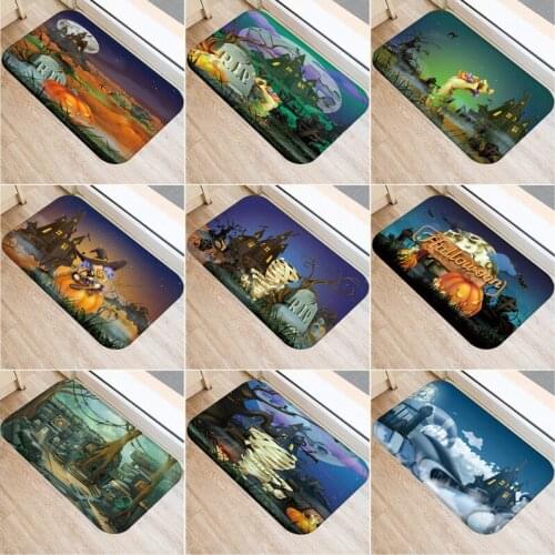 40x60cm halloween holiday Print Floor Mat Bathroom Mat Slip Door Bath Pad Rug Living Room Kitchen Carpet Home Decor Halloween