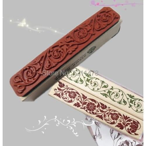 9.4*2*2.8cm diy vintage decorative lace rubber wood stamp flower pattern