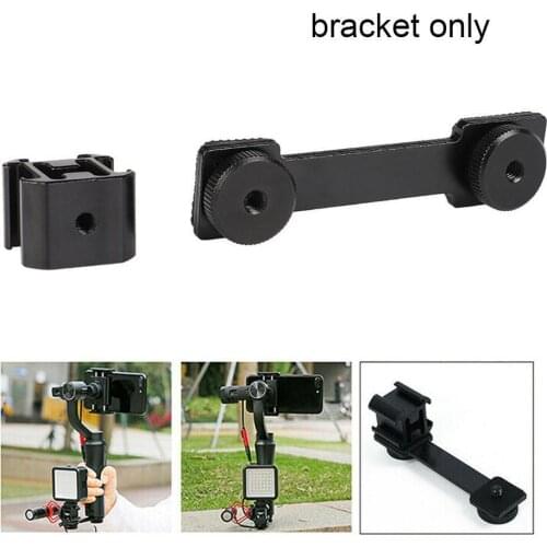 For Zhiyun Smooth Q2 4 Accessories Triple Hot Shoe Bracket Light Osmo Mobile 2 3 Mount Microphone For DJI Adapter Pocket Os C8X1